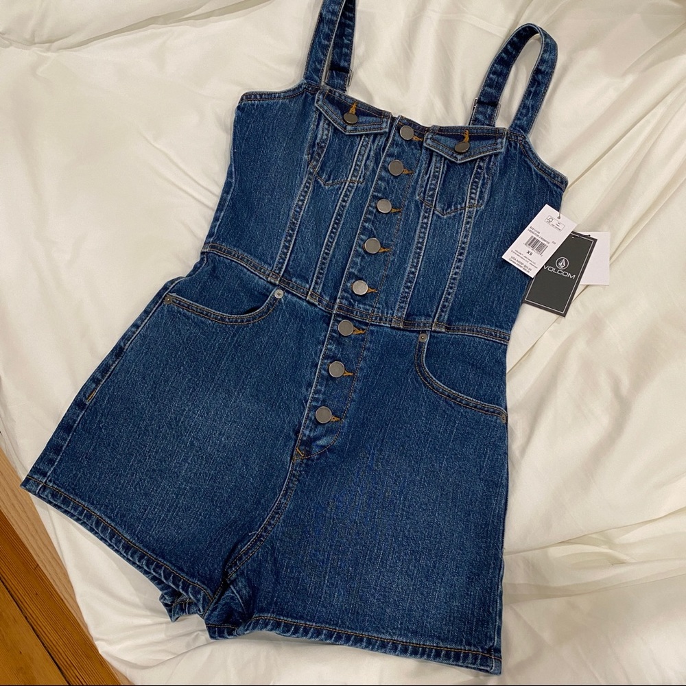Denim Button Romper Volcom